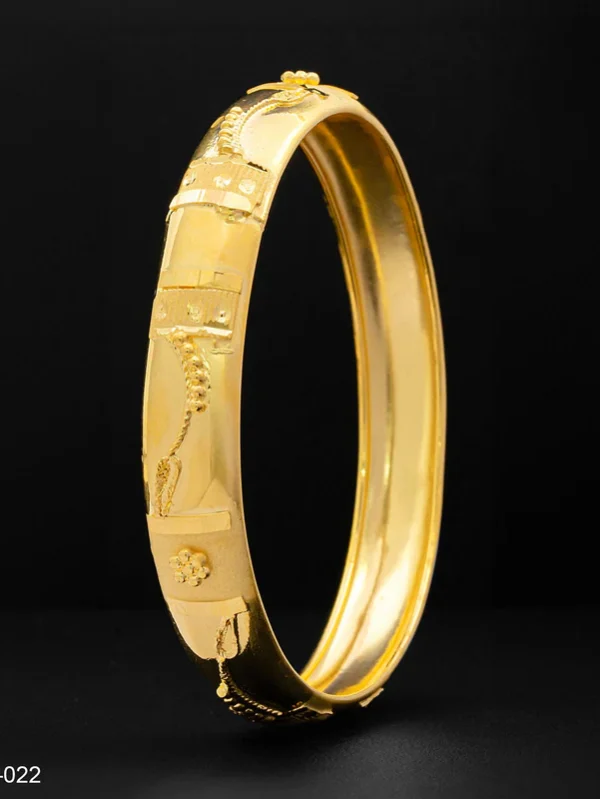 24kt Heavy Gold Plated Boho Style Bangle PGB75-022 - 2.4 Inch