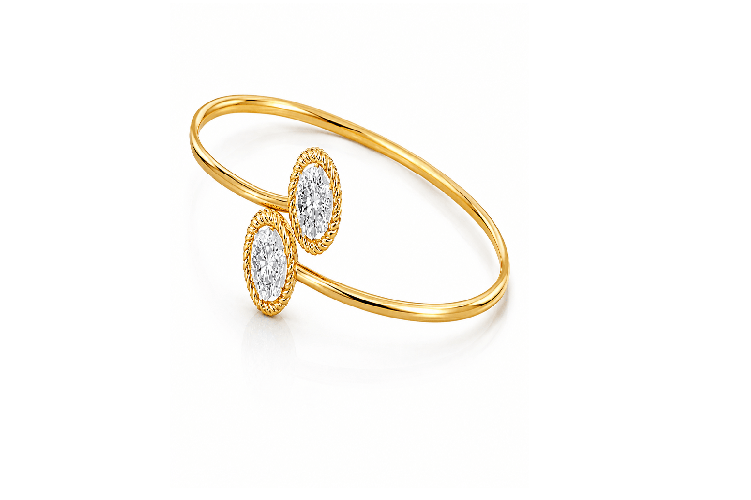 Aurora Twist Diamond Open Bangle for Women