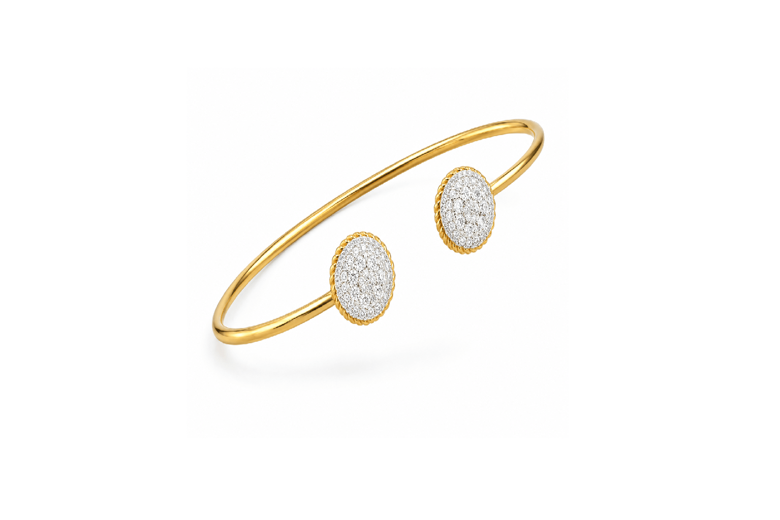 Celestia Pavé Diamond Open Cuff Bangle
