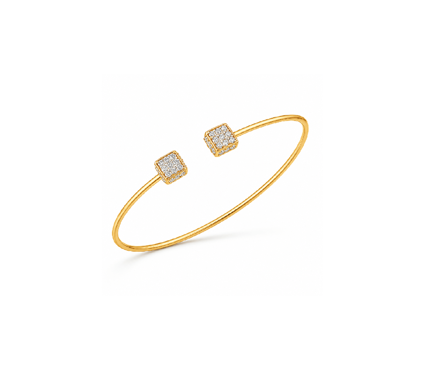 Celeste Cube Diamond Open Cuff Bracelet for Women