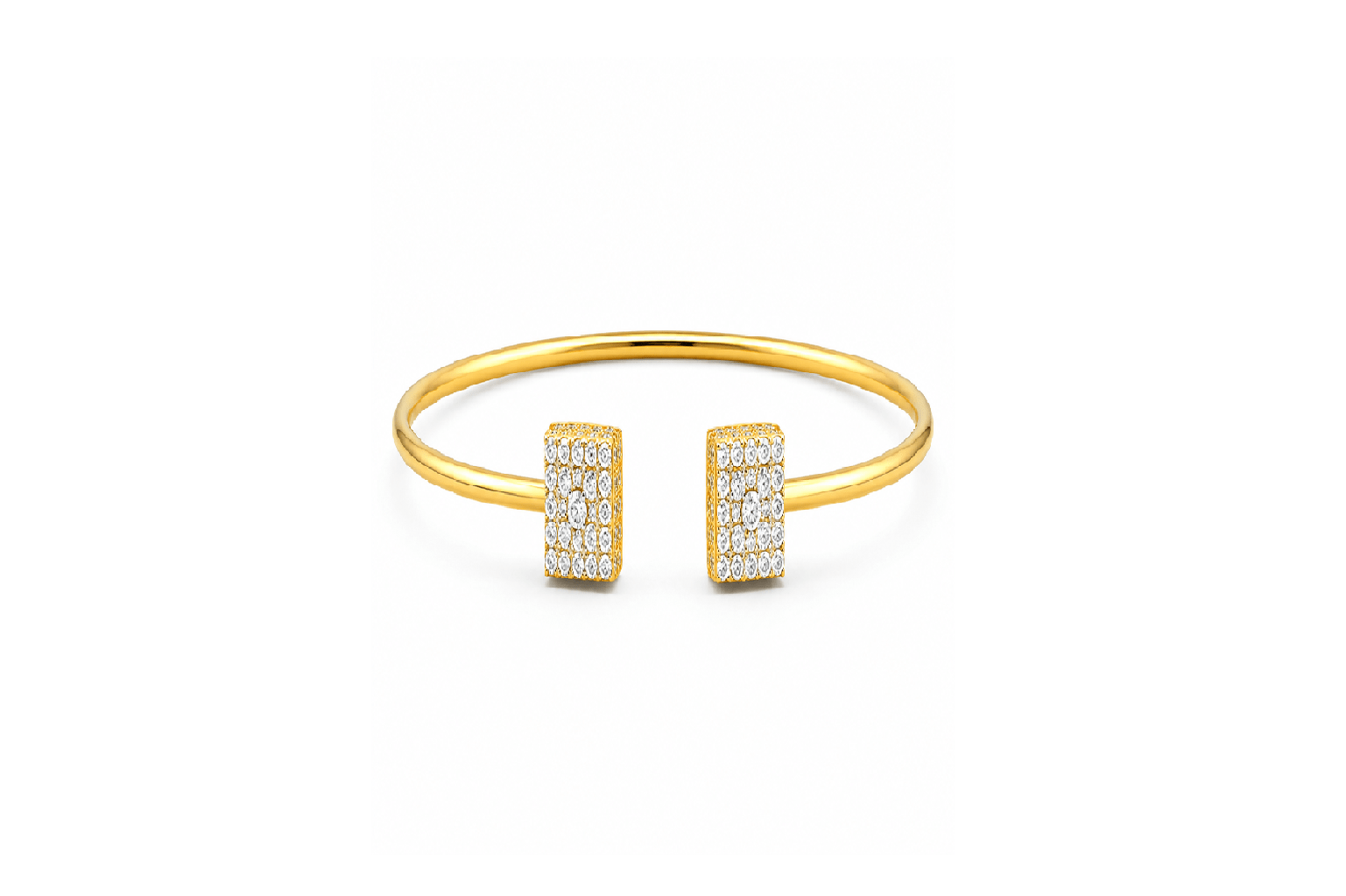 Aurex Square Halo Diamond Open Cuff Bangle