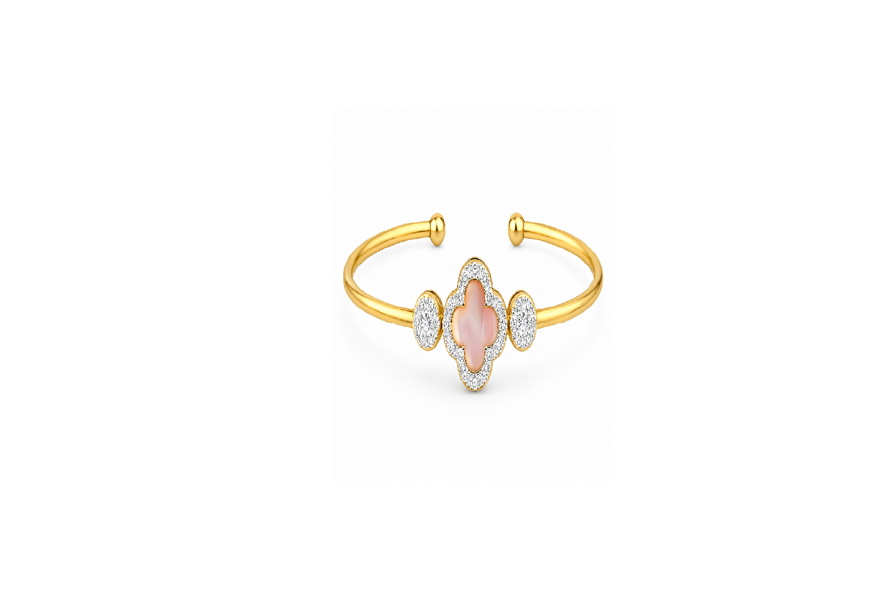 Flora Blossom Diamond Open Cuff Bangle