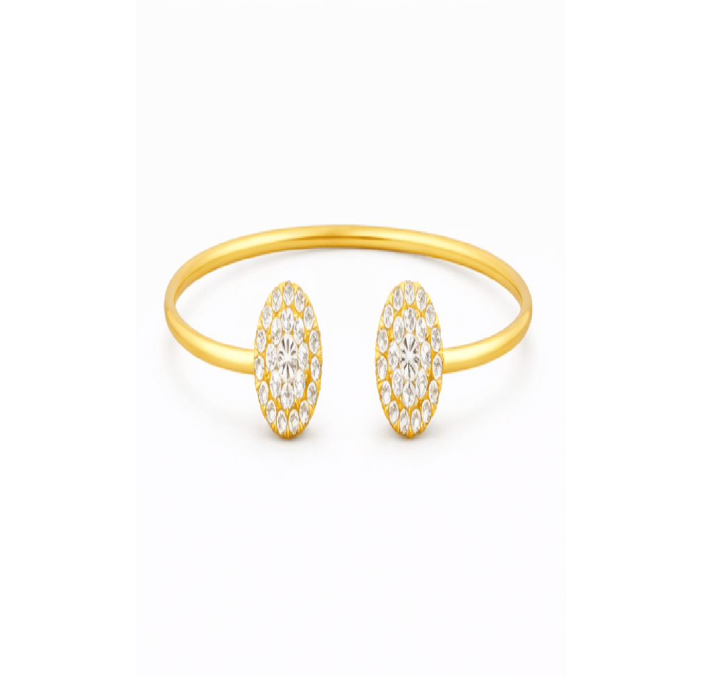 Celeste Halo Diamond Open Cuff Bangle